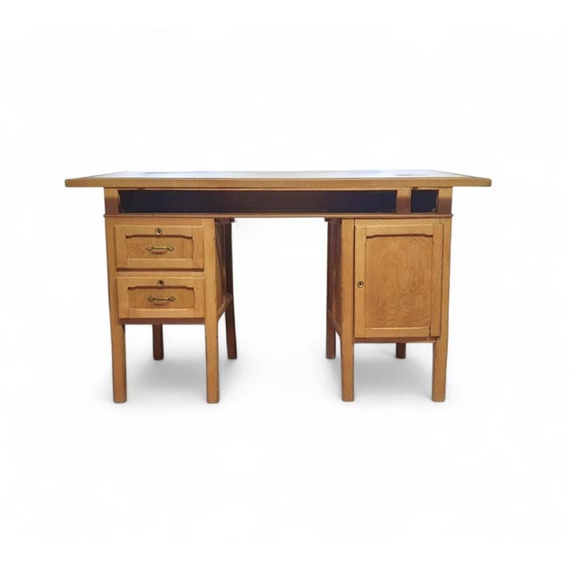 Large Oak Architect's Desk, 1940s For Sale - Image 4 of 18