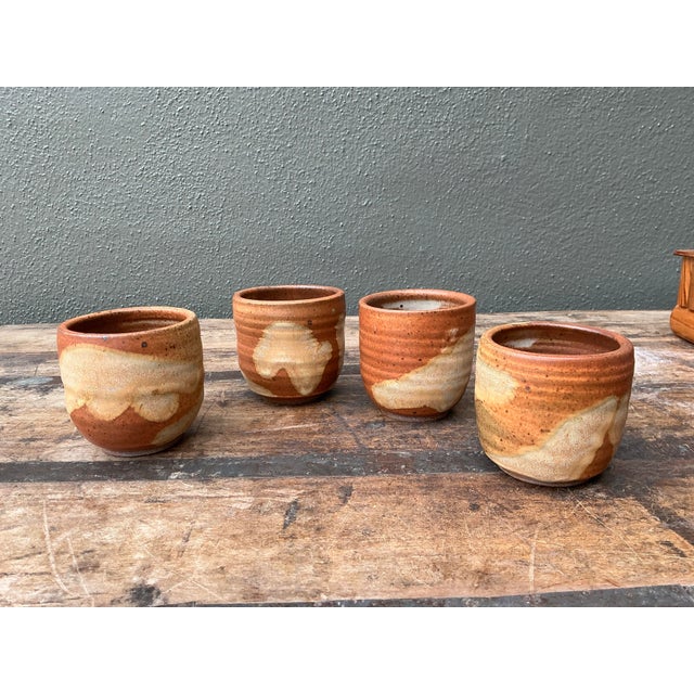 Vintage Original Studio Pottery Cups - Set of 4 For Sale - Image 12 of 12