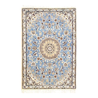 Pasargad DC Fine Hand Knotted Silk & Wool Nain Rug For Sale