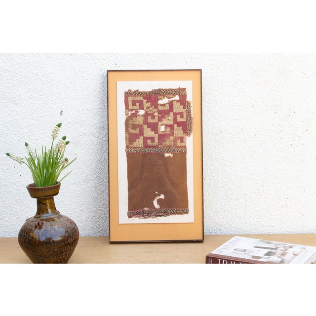 Brown Ancient Chimu Pre-Columbian Framed Textile Art For Sale - Image 8 of 8