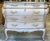 French Louis XV Style Pink Blush & Silver Gilt Serpentine Bombay Chest / Commode For Sale In Atlanta - Image 6 of 10