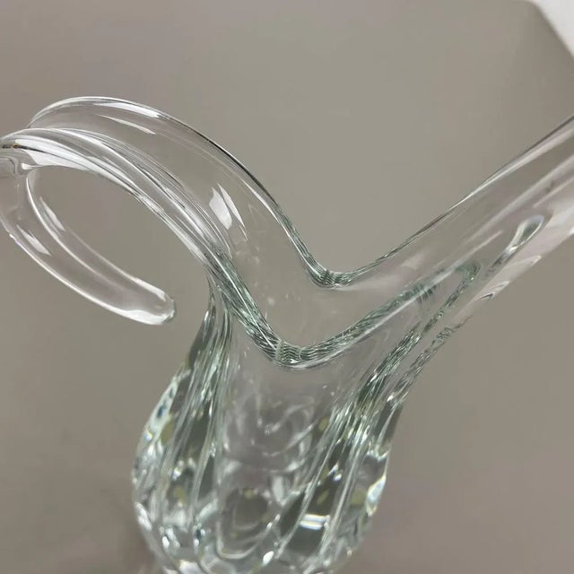 Large Floral Crystal Glass Vase attributed to Flavio Poli for Art Vannes, France, 1970s For Sale - Image 11 of 18