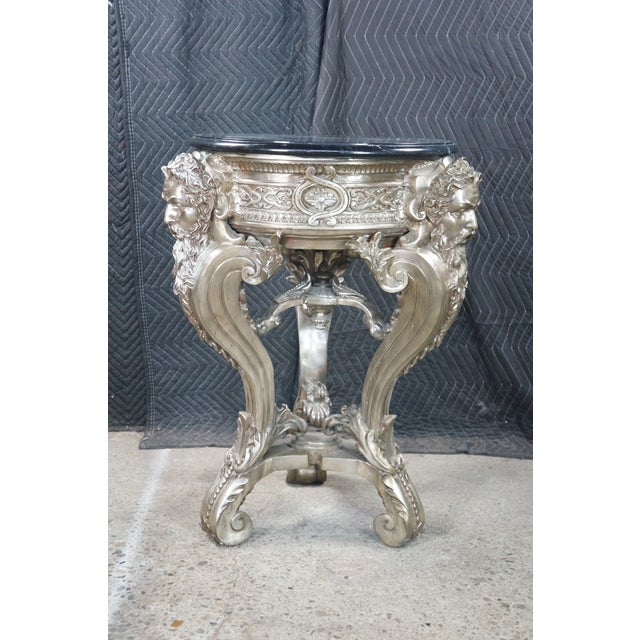 Late 20th Century Royal Bronze Studio Neoclassical Greek God Marble Pedestal Table Plant Stand 33" For Sale - Image 6 of 18