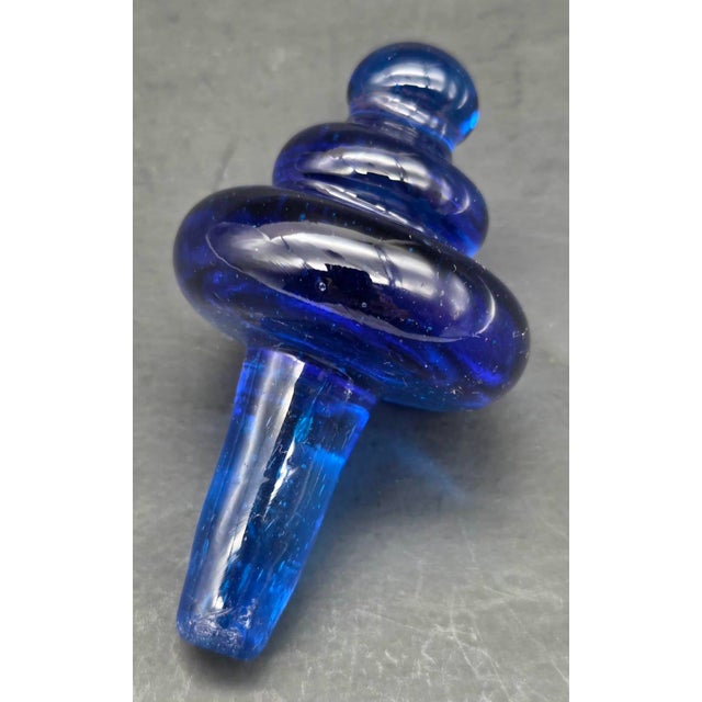 Mid 20th Century Mid 20th Century Cobalt Blue Bottle Stopper For Sale - Image 5 of 9