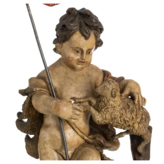 Saint John the Baptist Sculpture, 18th Century, Wood For Sale - Image 3 of 6