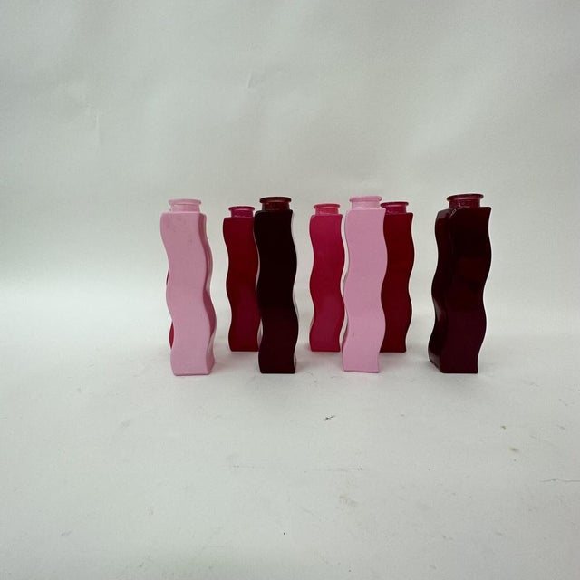 Brown Vintage Wave Squiggle Skämt Vases from Ikea, 1990s, Set of 8 For Sale - Image 8 of 11
