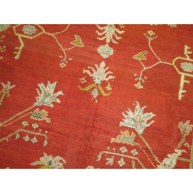 Textile Antique Oushak Rug For Sale - Image 7 of 18