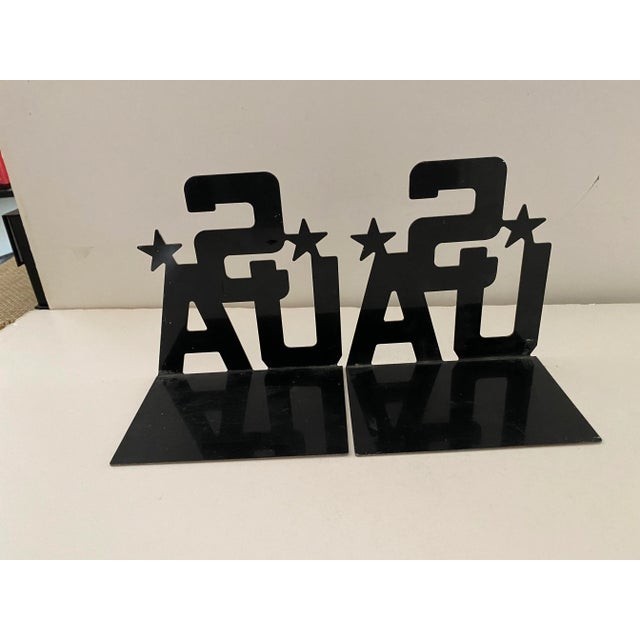 Mid-Century Modern 1960s Mid Century Chrome Plate USA Bookends - Set of 2 For Sale - Image 3 of 6