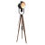Wood Vintage Wood & Black Enamel Tripod Floor Lamp For Sale - Image 7 of 7