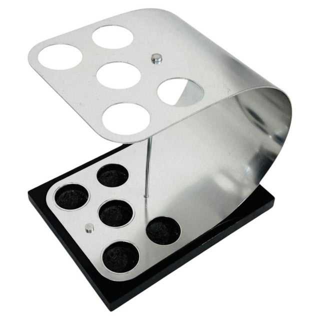 Aluminum and Wood Umbrella Stand, 1970s For Sale - Image 10 of 10