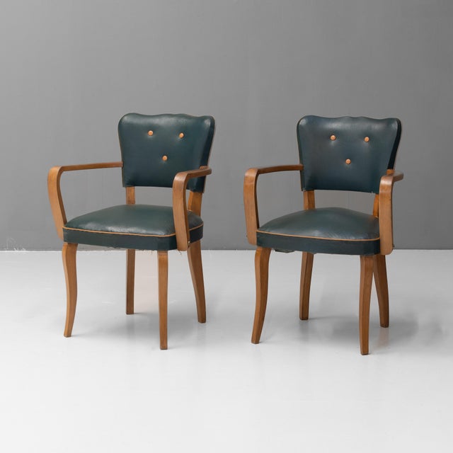 Brown Bridge Chairs, 1950s, Set of 2 For Sale - Image 8 of 8