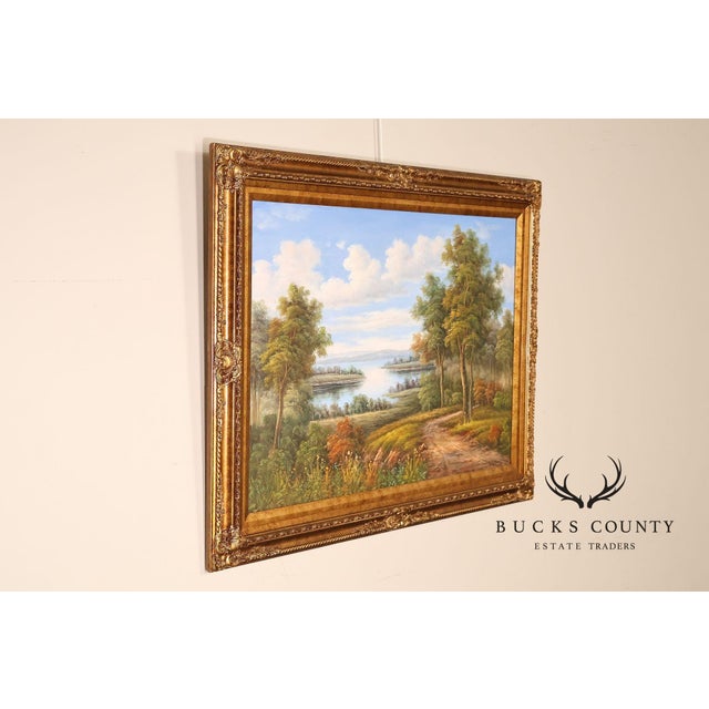 W. Hampton Landscape Painting, Lakeshore For Sale - Image 12 of 18