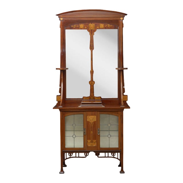 Antique Art Nouveau Cabinets, Set of 2 For Sale