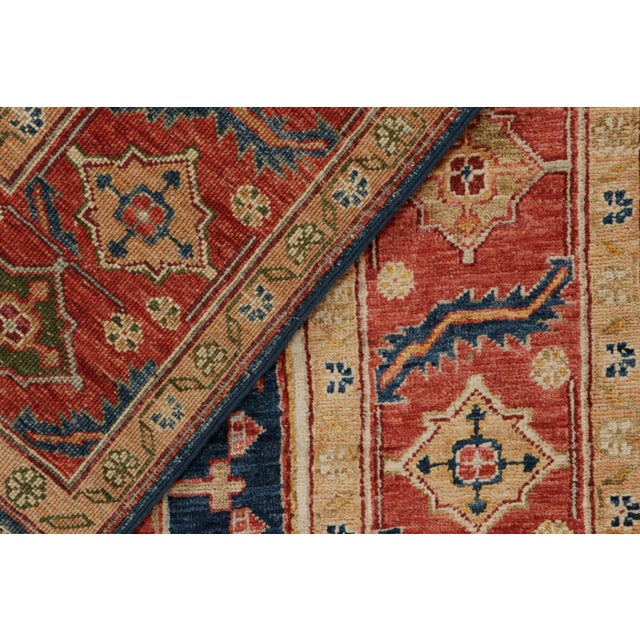 Textile 2010s Rug & Kilim’s Serapi Style Rug in Navy Blue With Gold and Red Medallion For Sale - Image 7 of 8
