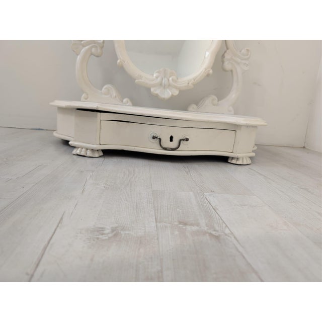 Vintage Whitewashed Dressing Table in Wood, 1940s For Sale - Image 11 of 18