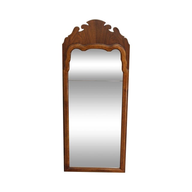 1970s Brandt Queen Anne Style Walnut Looking Glass Wall Mirror For Sale - Image 13 of 13