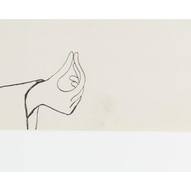 1960s 1960 Ink Drawing of Two Figures by Harry Hilson For Sale - Image 5 of 7