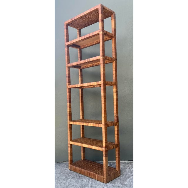 Vintage Wrapped Rattan Etagere For Sale - Image 4 of 12