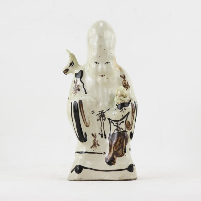 Vintage Chinese Porcelain Shou Lao Figurine – God of Longevity For Sale - Image 12 of 12