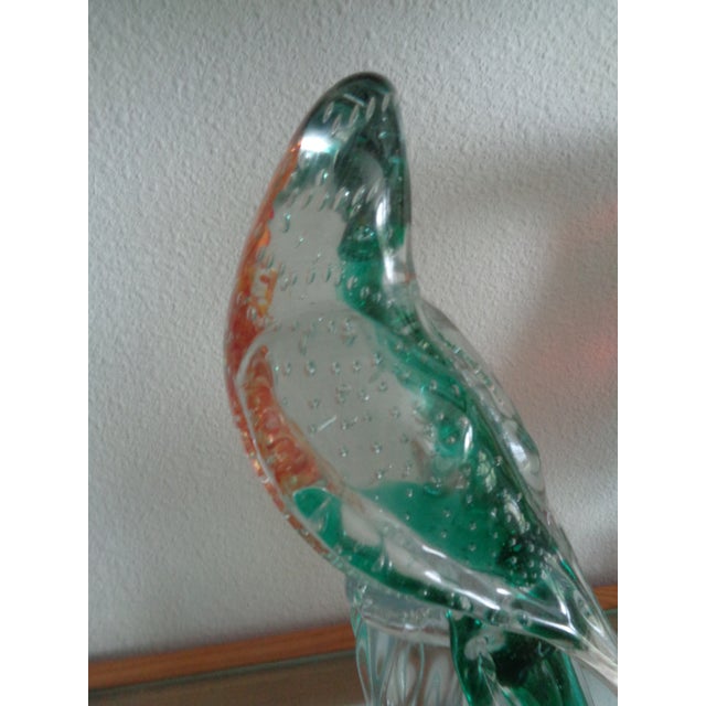 Mid-Century Modern Handblown Glass Italian Bird Sculpture For Sale - Image 3 of 8