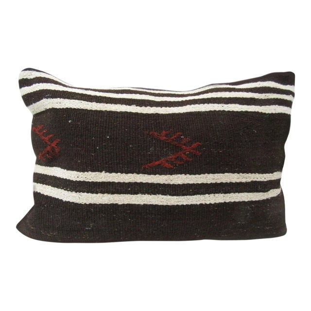 Turkish Kilim Brown Pillow Cover For Sale