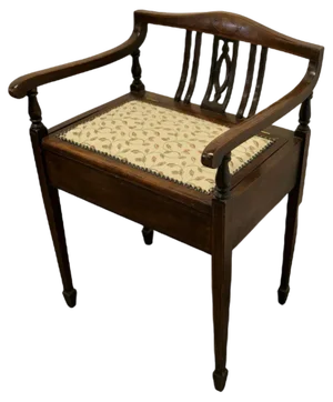 Edwardian Upholstered Piano Stool, 1900s