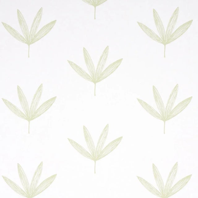 Schumacher Rue Wallpaper in Green For Sale