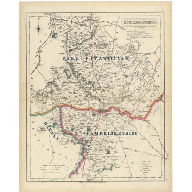 Antique Hobson Fox Hunting Map of Huntingdonshire by Fitzwilliam Hunt, 1870 For Sale - Image 11 of 11