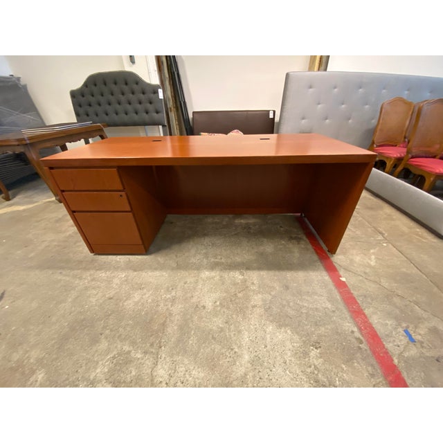 Knoll Reff Cherry Wood Executive's Desk Chairish