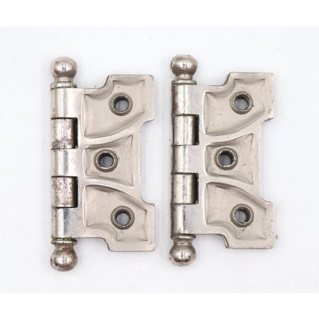 Mid 20th Century Pair of Vintage 2.5 X 2.5 In. Chrome Steel Butterfly Cabinet Hinges For Sale - Image 5 of 5