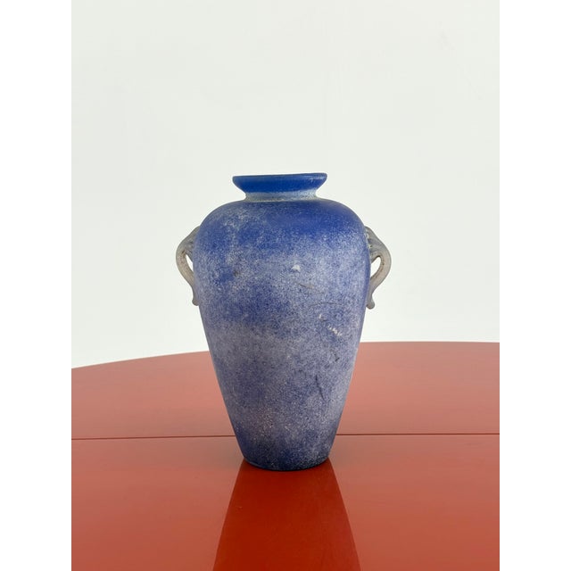 Vintage Murano Amphora Vase in Cobalt Blue, 1980s For Sale - Image 7 of 13