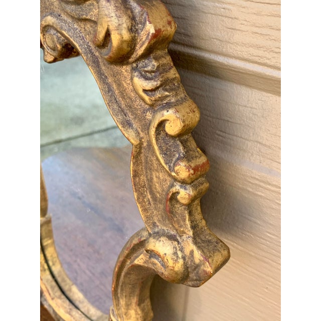 Mid 20th Century Italian Rococo Style Giltwood Wall Mirror For Sale - Image 5 of 11