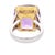 Mid 20th Century 22.48 Carat Cushion Checkerboard Amethyst & Diamond Filigree 18k Two Tone Ring, Size 8 For Sale - Image 4 of 7