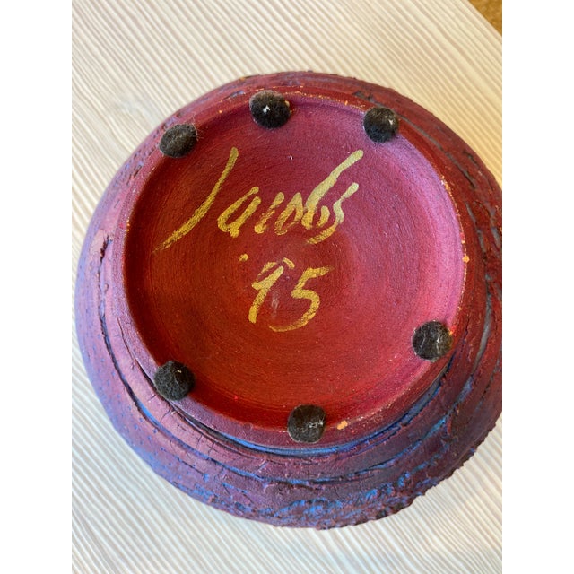 Ceramic Organic Pottery Bowl For Sale - Image 7 of 9