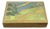 Mid Century Lidded Wood Box - Stylized Landscape Scene and a Little House For Sale