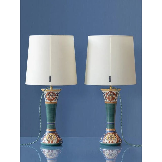Dutch Art Deco Ceramic Table Lamps from Arnhemsche Fayencefabriek, 1910s, Set of 2 For Sale - Image 11 of 12