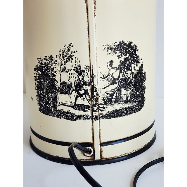 Vintage Tole Painted French Style Tea Caddy Table Lamps-a Pair For Sale - Image 13 of 15