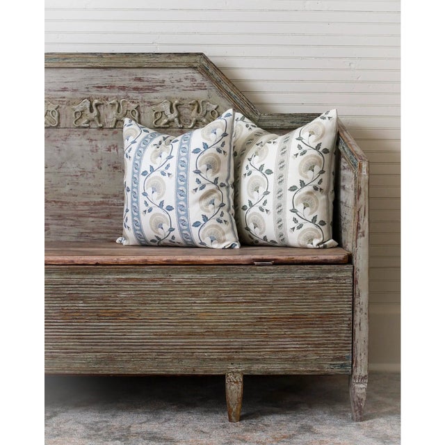 Lauren Servati Textiles, Mirabelle // Chambray 20"x20" pillow pair (two pillows!) Double-sided throw pillow with a knife...
