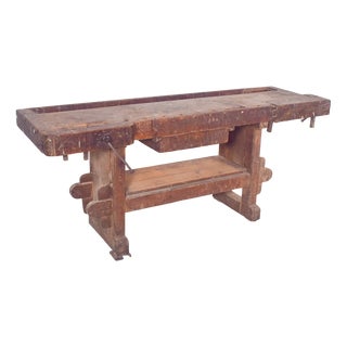 Portuguese Woodworkers Workbench, 1950s For Sale