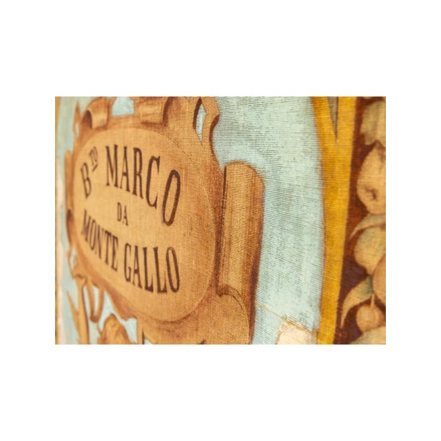 18th Century Italian Devotional Painted Tapestry For Sale - Image 8 of 18