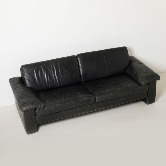 Conseta 3-Seater Sofa in Black Leather from Cor, Germany, 1970s For Sale - Image 11 of 11
