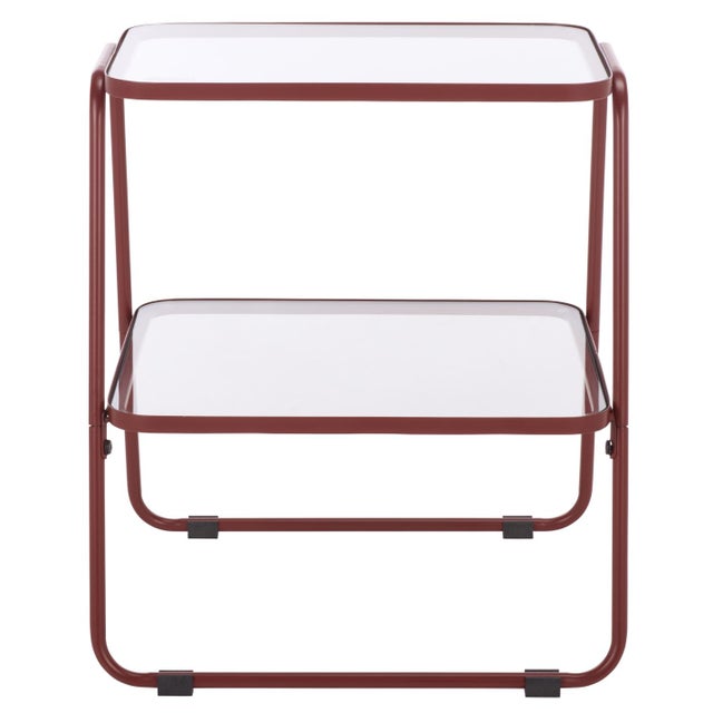 Brick Red Zunia 2 Tier Accent Table in Brick Red For Sale - Image 8 of 8