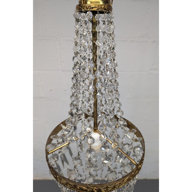 1940's Italian Empire Revival "Sac E Perle" Crystal Basket Chandelier For Sale - Image 12 of 13