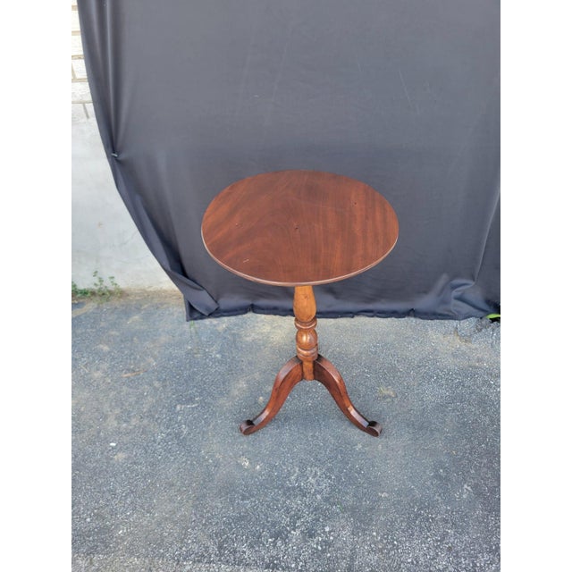 19th Century American Cherry Candle Stand Table Refurbished For Sale - Image 15 of 18