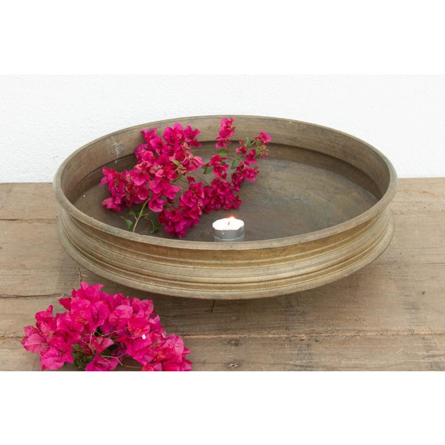 Large 24" Dm Antique Golden Bronze Urli Pot For Sale - Image 9 of 9