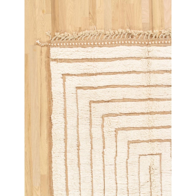 Textile Vintage Moroccan Rug by Berber Tribes of Morocco, cream color, off white, tan For Sale - Image 7 of 10