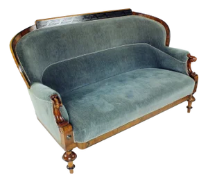 Antique Biedermeier Sofa in Original Fabric and Walnut Veneer, 1825