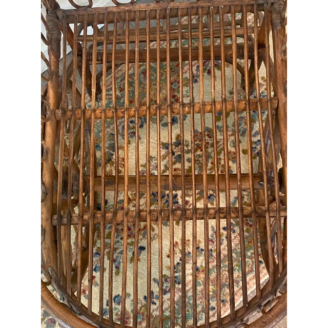 Adrien Audoux and Frida Minet French Riviera Rattan Bar Cart Audoux & Minet 1950s For Sale - Image 4 of 11