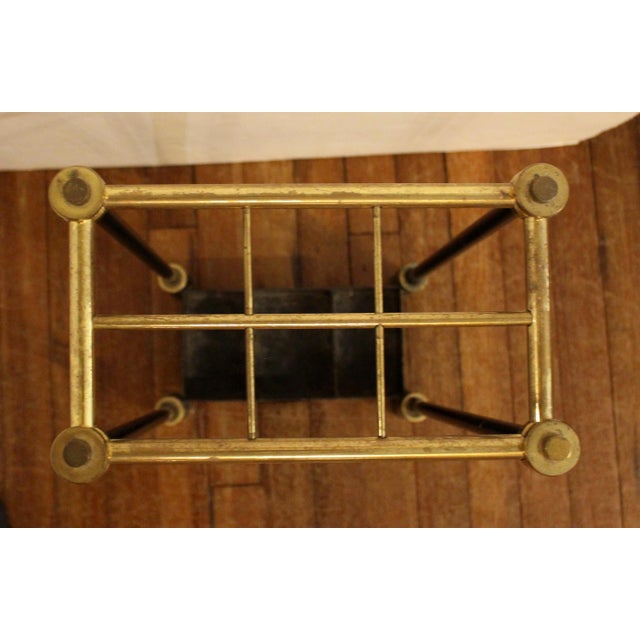 1950s Circa 1950s English Brass & Black Painted Cast Iron Stick Stand For Sale - Image 5 of 5