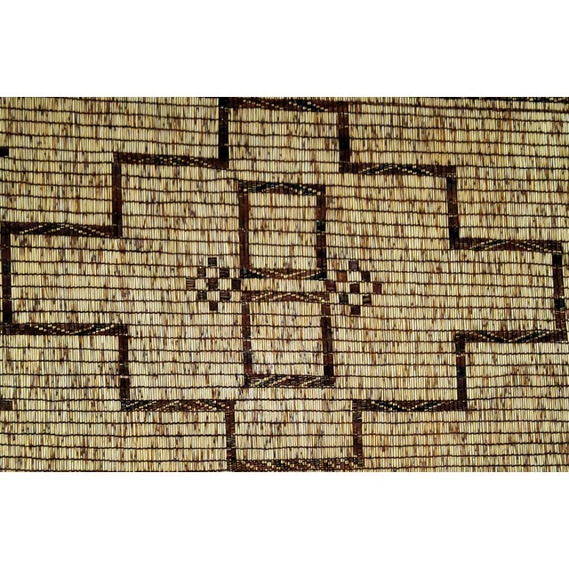 Brown Mauritanian Tuareg Berber Mat in Natural Leather and Rush, 1990s For Sale - Image 8 of 11